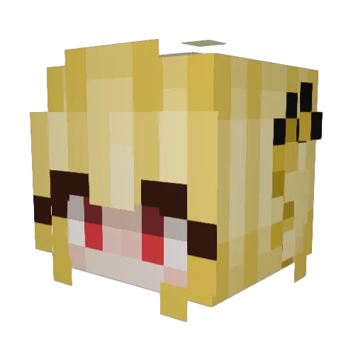 KamiO_Q Minecraft avatar head, 3D render