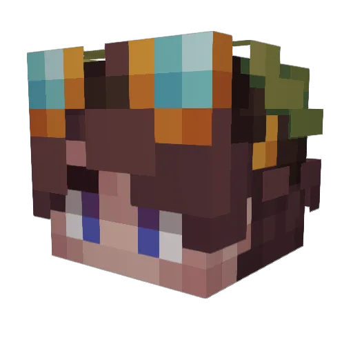 KamiPL Minecraft avatar head, 3D render