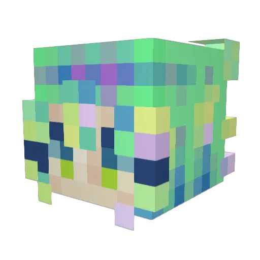 KamiZinhaS2 Minecraft avatar head, 3D render