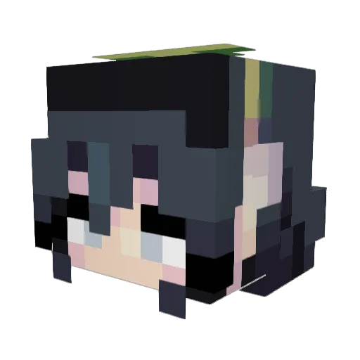 Kamiiri Minecraft avatar head, 3D render