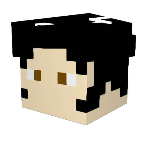 Kamikani Minecraft avatar head, 3D render