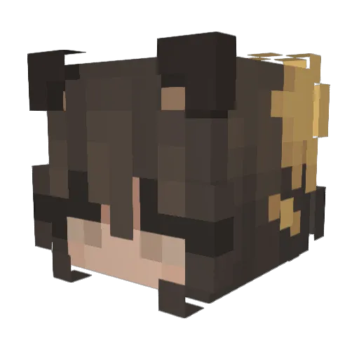 Kamikawa1 Minecraft avatar head, 3D render