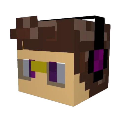 Kamikazebananas Minecraft avatar head, 3D render