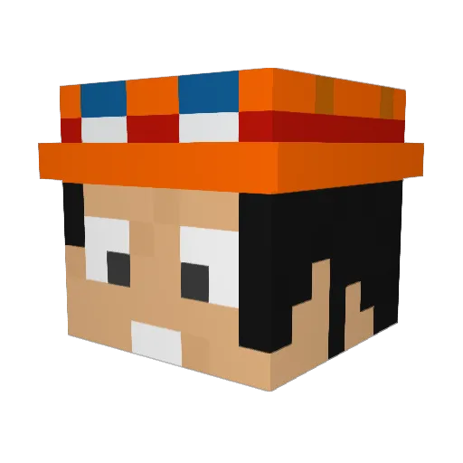 Kamikazegnom Minecraft avatar head, 3D render