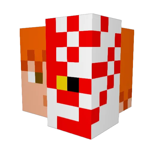 KamikaziMax Minecraft avatar head, 3D render