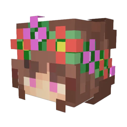 Kamikazume Minecraft avatar head, 3D render