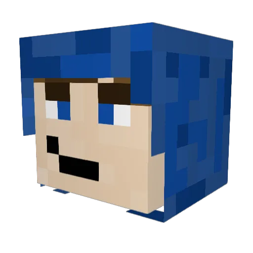 Kamikazye Minecraft avatar head, 3D render