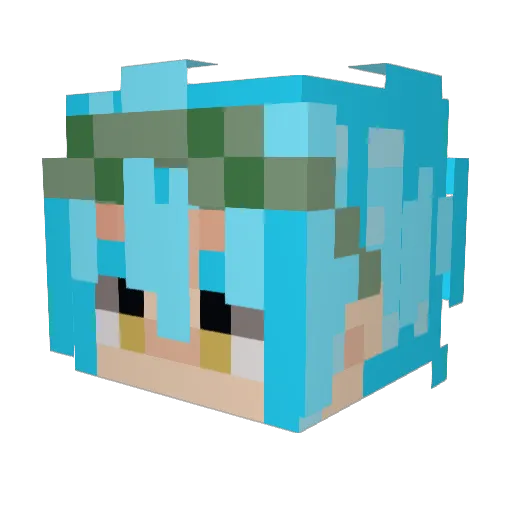 Kamiking101 Minecraft avatar head, 3D render