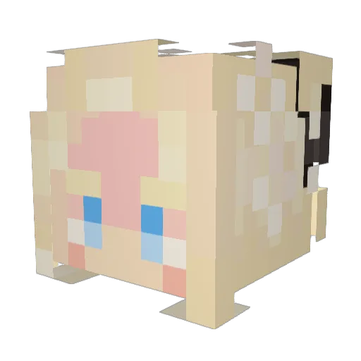 Kamikochii Minecraft avatar head, 3D render