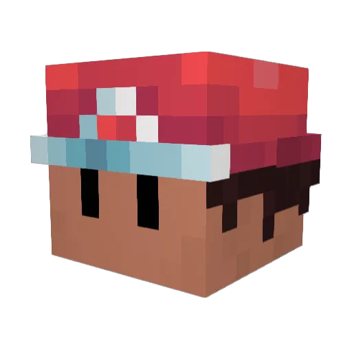 Kamikyro Minecraft avatar head, 3D render