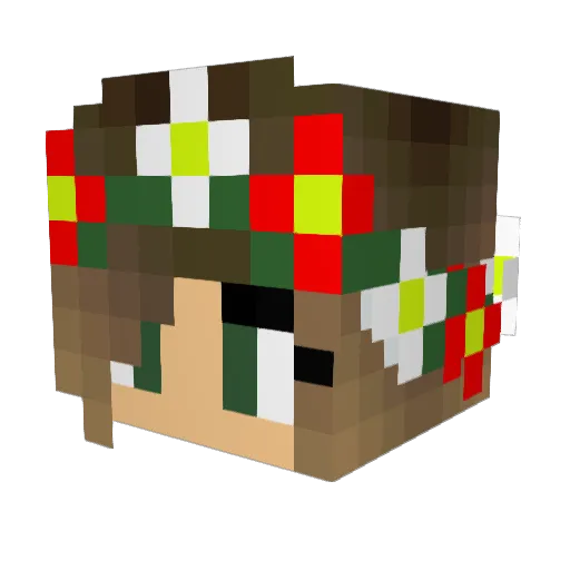 Kamilomat Minecraft avatar head, 3D render