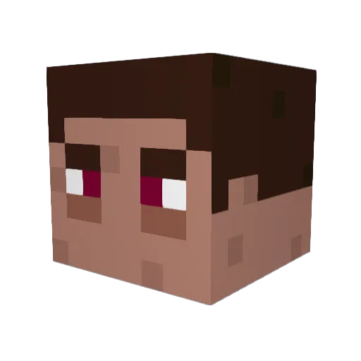 Kamiluzb Minecraft avatar head, 3D render
