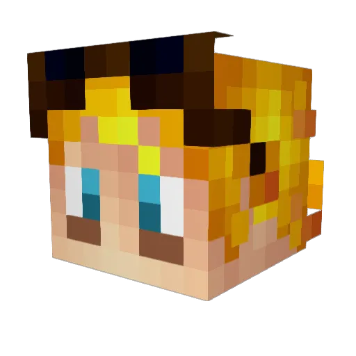 Kamiser Minecraft avatar head, 3D render