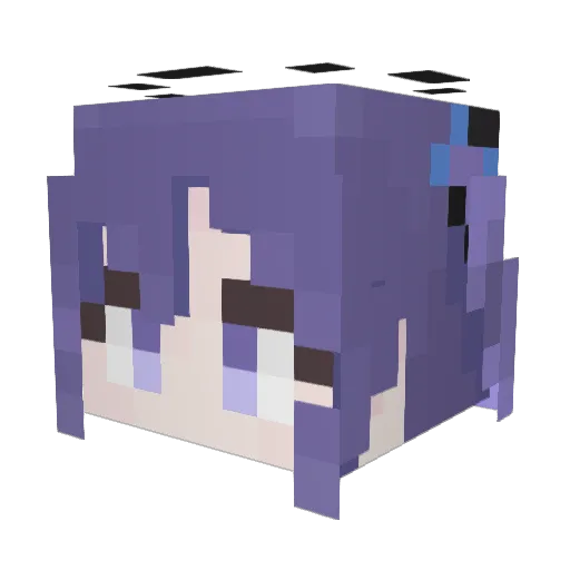 KamishiroMaAya Minecraft avatar head, 3D render