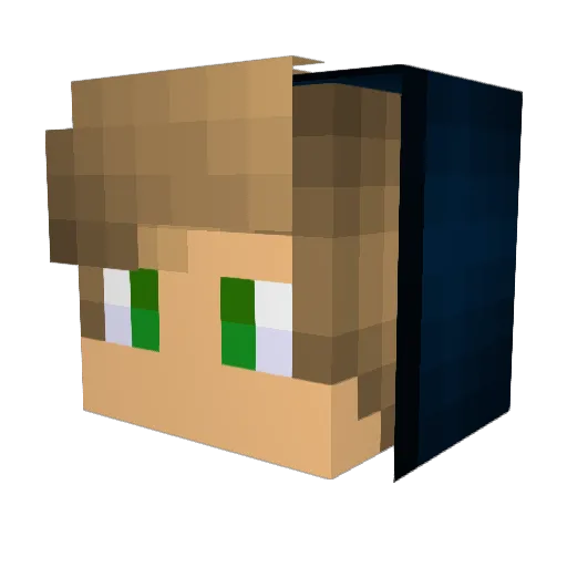 KamixHD Minecraft avatar head, 3D render