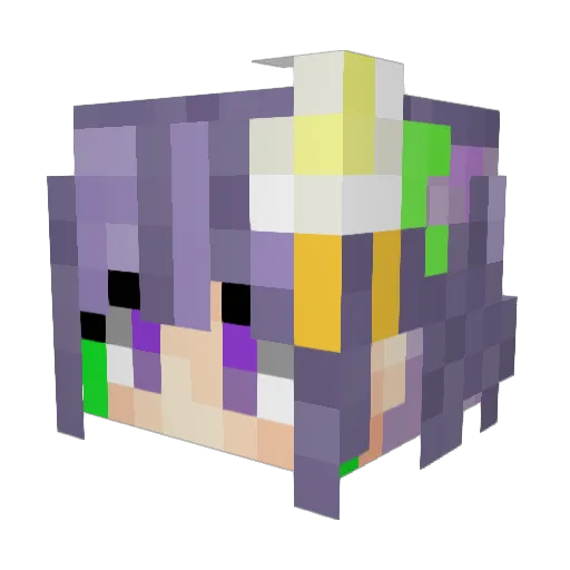 KamiyaKou Minecraft avatar head, 3D render