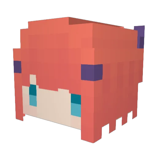 KamiyamaSiki Minecraft avatar head, 3D render