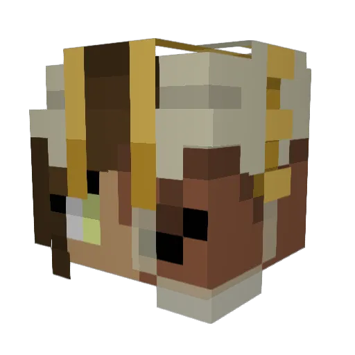 Kammek Minecraft avatar head, 3D render