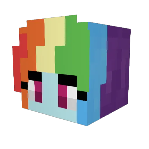 Kammushek Minecraft avatar head, 3D render