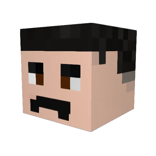 Kamo34 Minecraft avatar head, 3D render