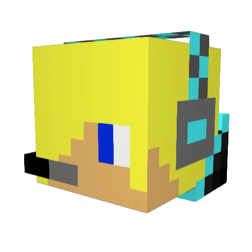 Kamochie Minecraft avatar head, 3D render