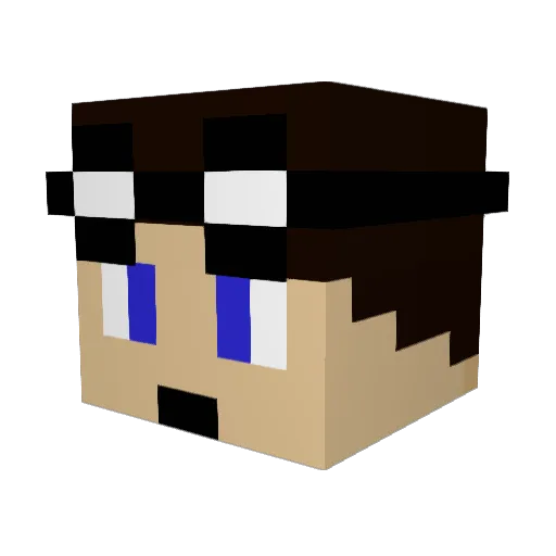 Kamos Minecraft avatar head, 3D render