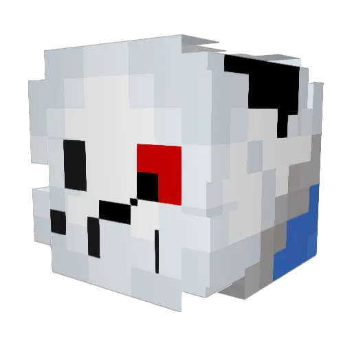 Kamoufler Minecraft avatar head, 3D render
