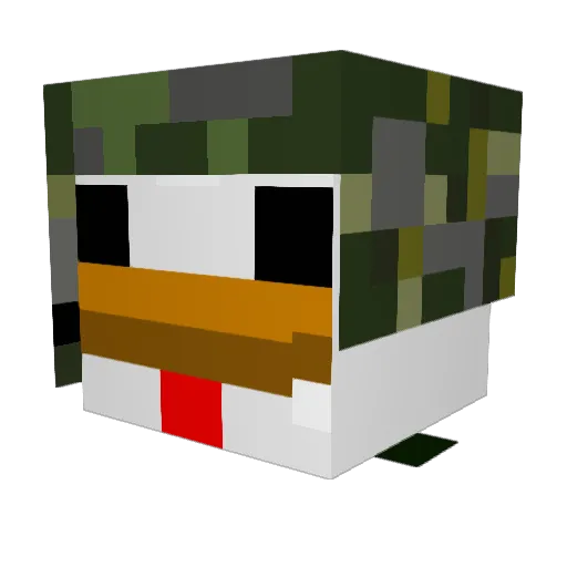 KampfKuecken Minecraft avatar head, 3D render