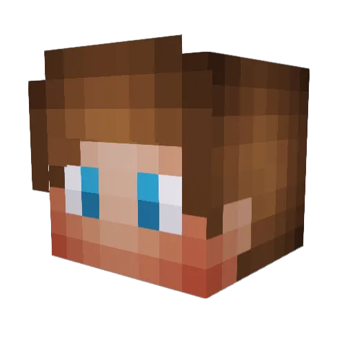Kamtor Minecraft avatar head, 3D render