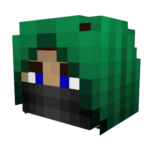 Kamufl0n Minecraft avatar head, 3D render