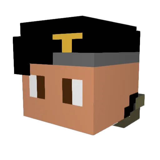 Kamyk2 Minecraft avatar head, 3D render