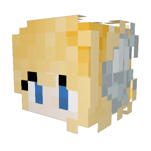 Kan0vo Minecraft avatar head, 3D render