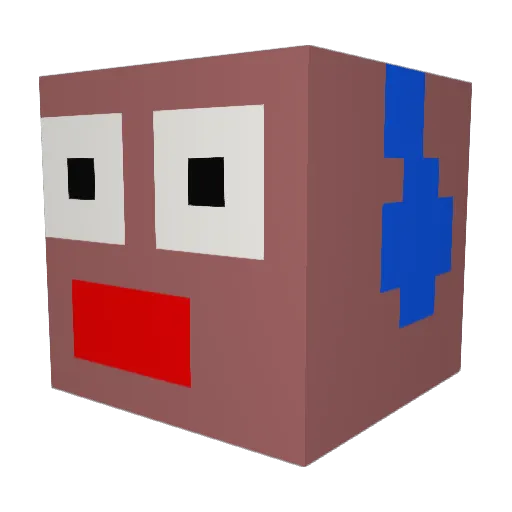 Kanackish Minecraft avatar head, 3D render