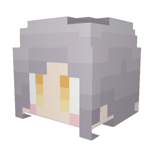 KanadeChloe Minecraft avatar head, 3D render