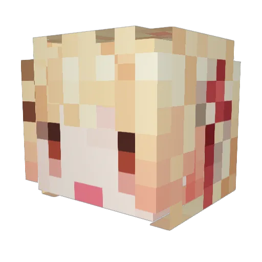 Kanade_ReGLOSS Minecraft avatar head, 3D render