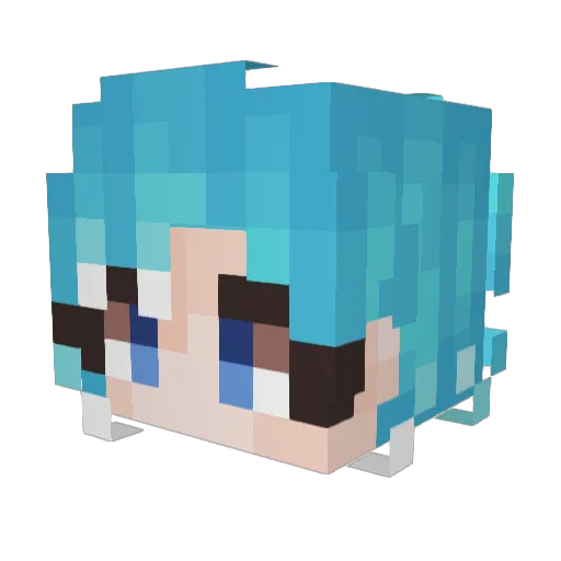 KanaeruKobo Minecraft avatar head, 3D render