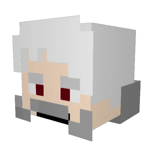 Kanahoshi Minecraft avatar head, 3D render