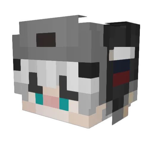 KanakiKan Minecraft avatar head, 3D render