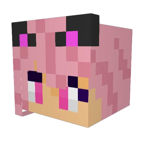 KanakoCat Minecraft avatar head, 3D render