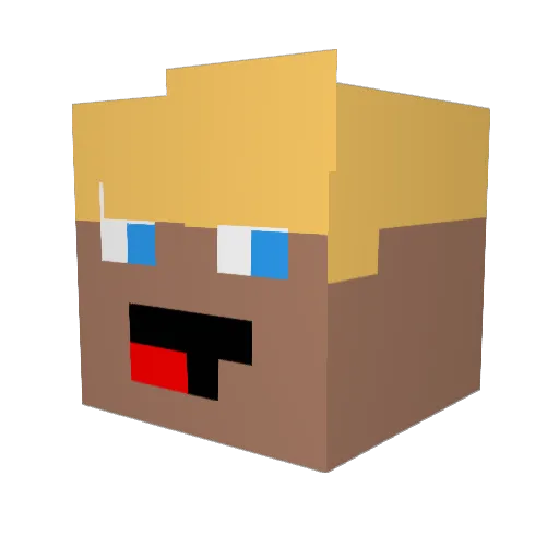 Kanalratte Minecraft avatar head, 3D render