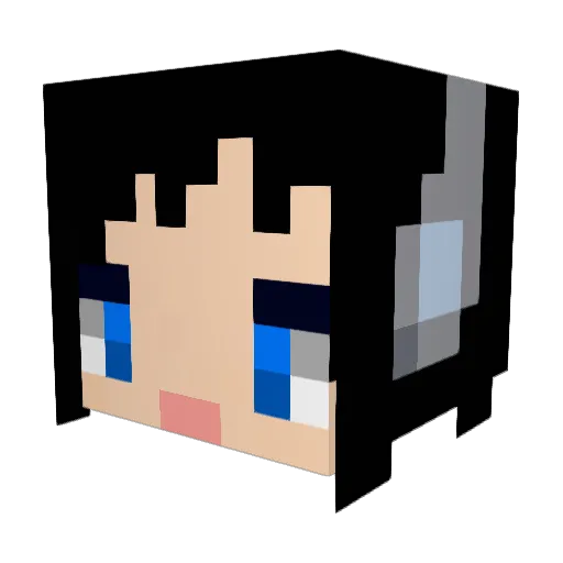 Kanata_Gaia Minecraft avatar head, 3D render