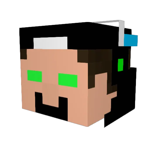 Kanbaa Minecraft avatar head, 3D render