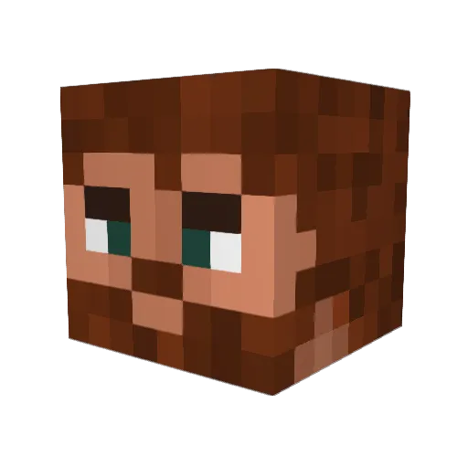 Kancer Minecraft avatar head, 3D render