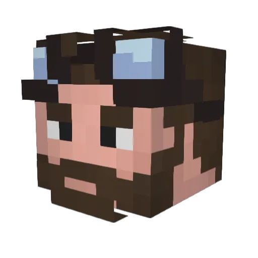 Kandorn Minecraft avatar head, 3D render
