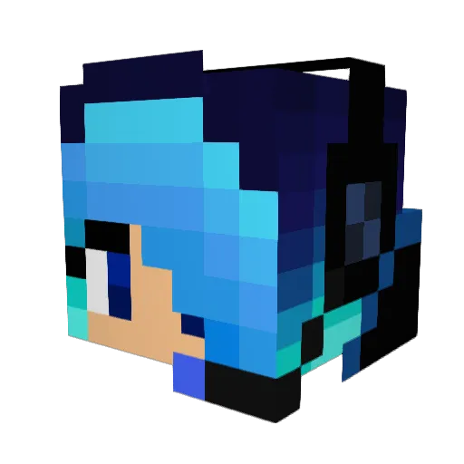 KandyApple Minecraft avatar head, 3D render