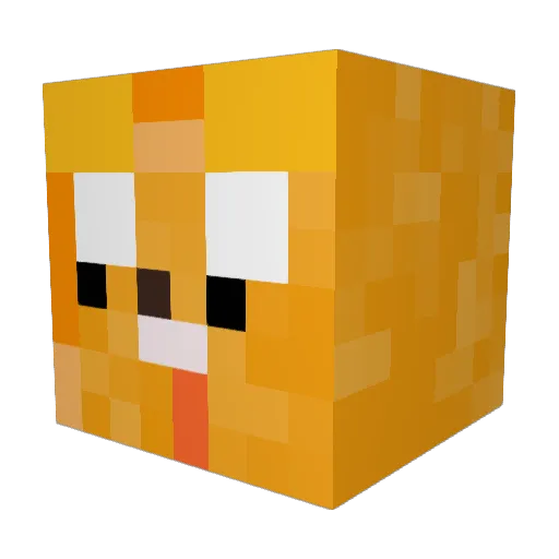 Kaneghu Minecraft avatar head, 3D render
