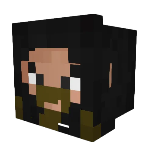 Kanekan Minecraft avatar head, 3D render