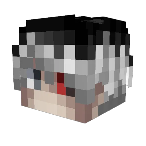 KanekiMora Minecraft avatar head, 3D render