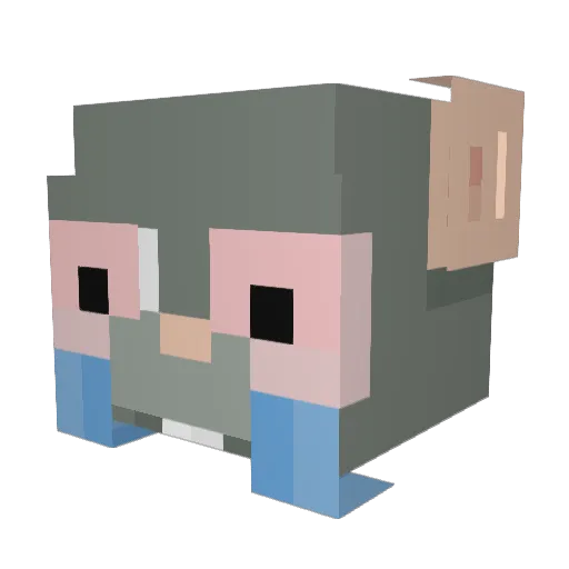 KangDeng Minecraft avatar head, 3D render