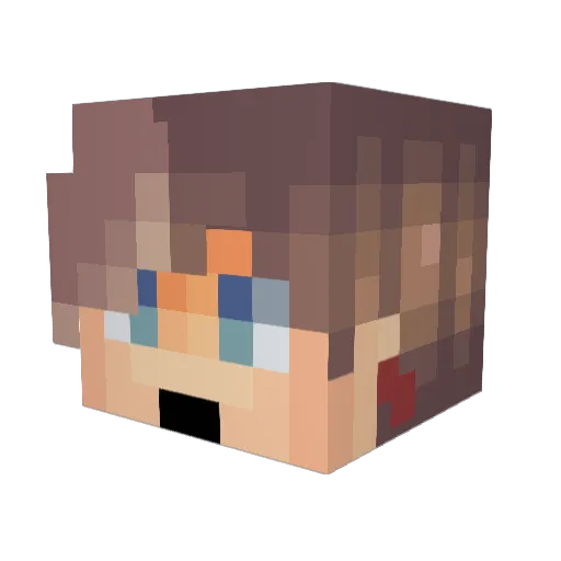 Kangaroooo Minecraft avatar head, 3D render